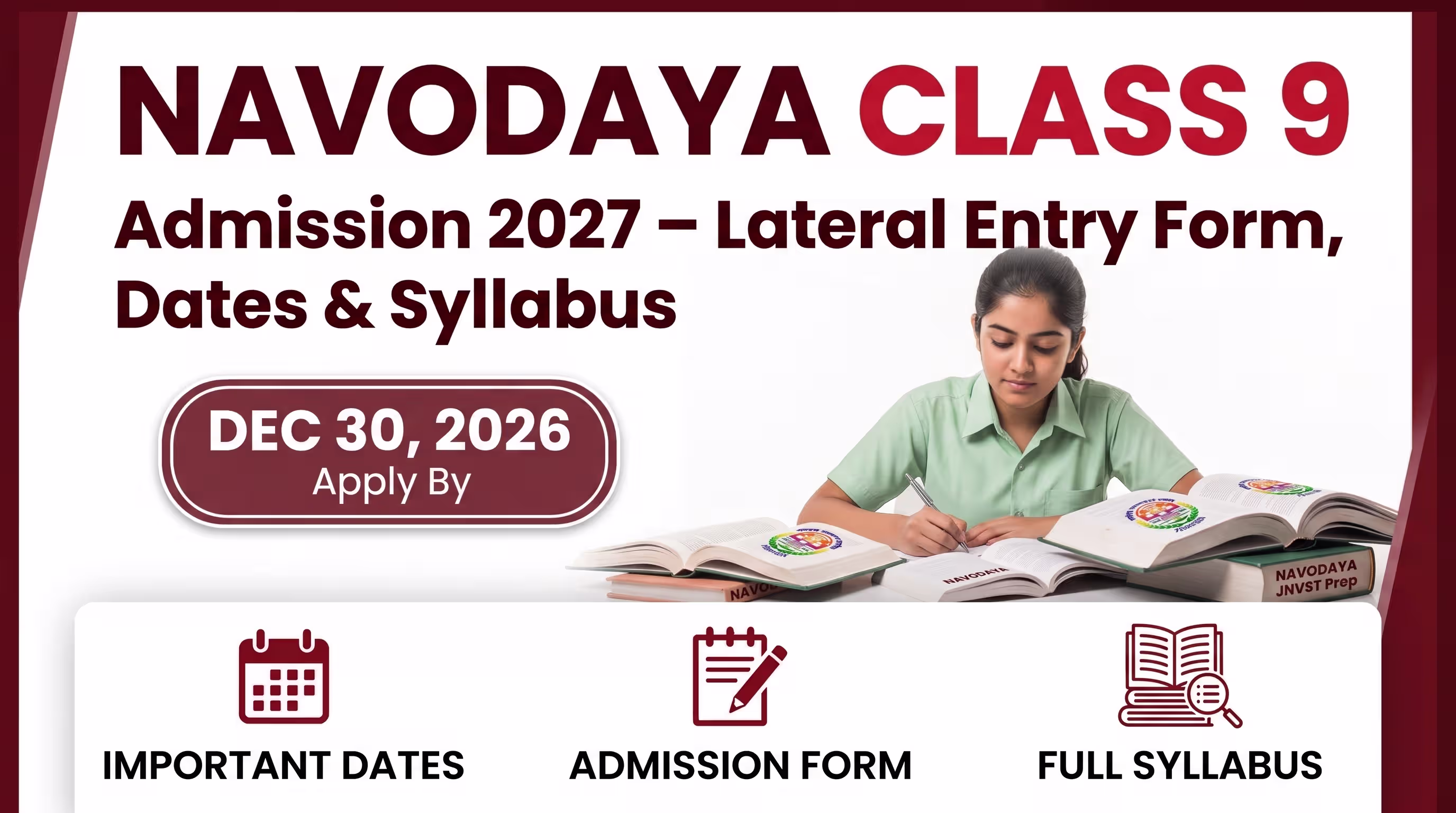 Navodaya Class 9 Admission 2027 – Lateral Entry Form, Dates & Syllabus