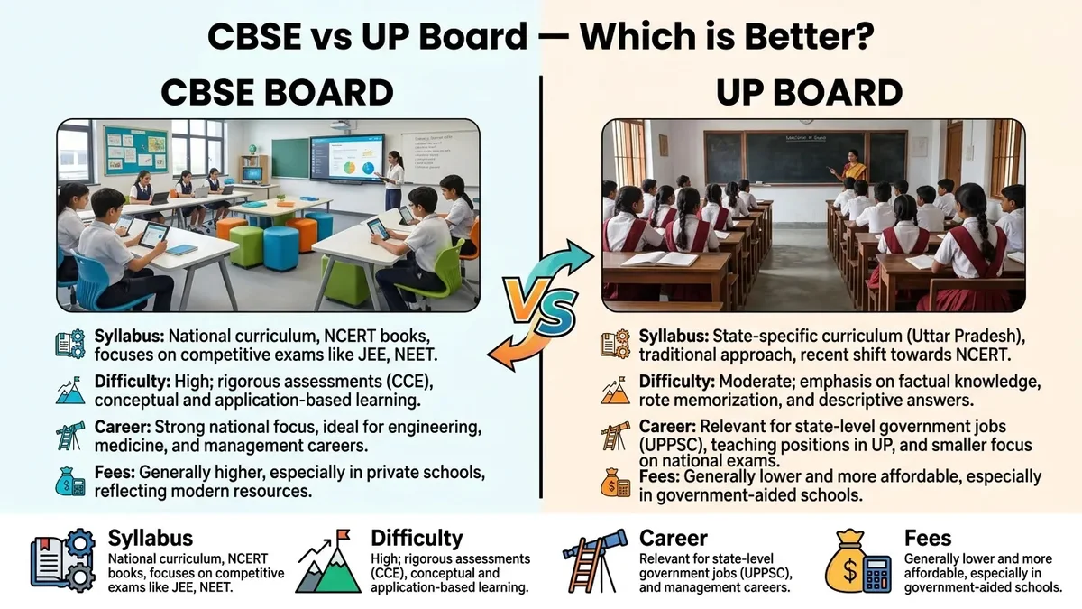 CBSE vs UP Board 2027: Which Board Actually Helps in JEE, NEET & NDA?