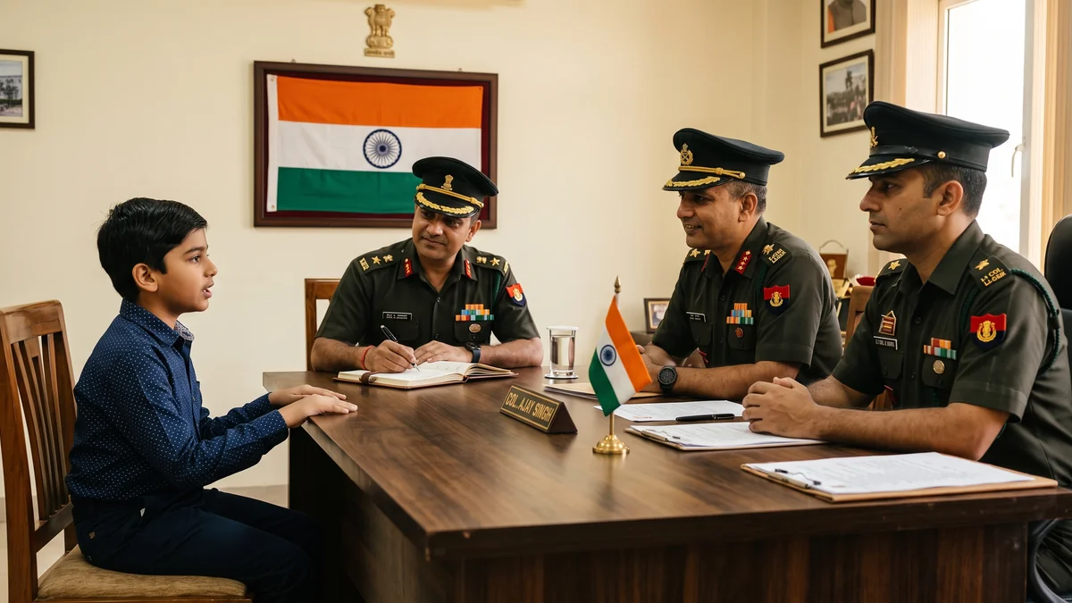 Student practicing Sainik School interview questions for 2027 admission