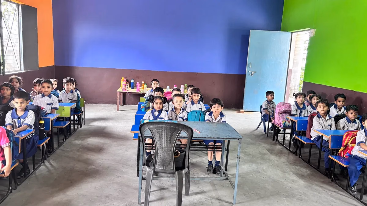 Students in a classroom at Jai Govind Public School